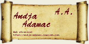 Anđa Adamac vizit kartica